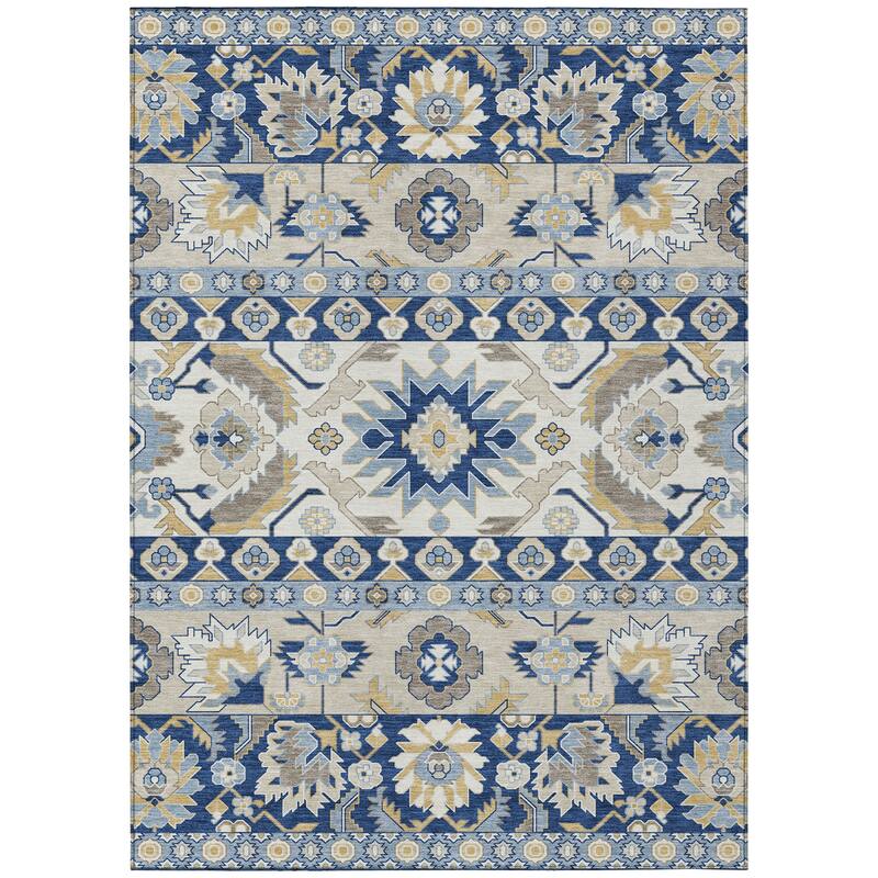 Machine Washable Indoor/ Outdoor Traditional Aspen Chantille Rug