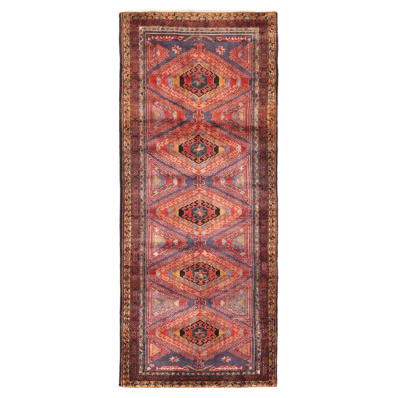 ECARPETGALLERY Hand-knotted Konya Anatolian Dark Navy, Red Wool Rug - 4'0 x 9'4