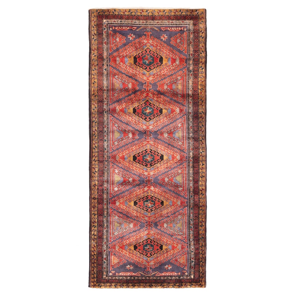 ECARPETGALLERY Hand-knotted Konya Anatolian Dark Navy, Red Wool Rug - 4'0 x 9'4