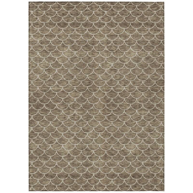 Machine Washable Indoor/ Outdoor Chantille Modern Geo Rug