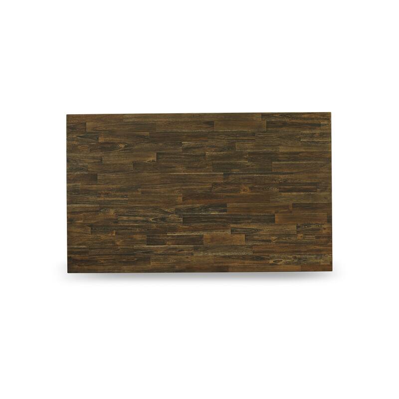 East West Furniture Kitchen Table Set- a Dining Table & Shitake Linen Fabric Parsons Chairs, Wire Brushed Black.(Pieces Options)