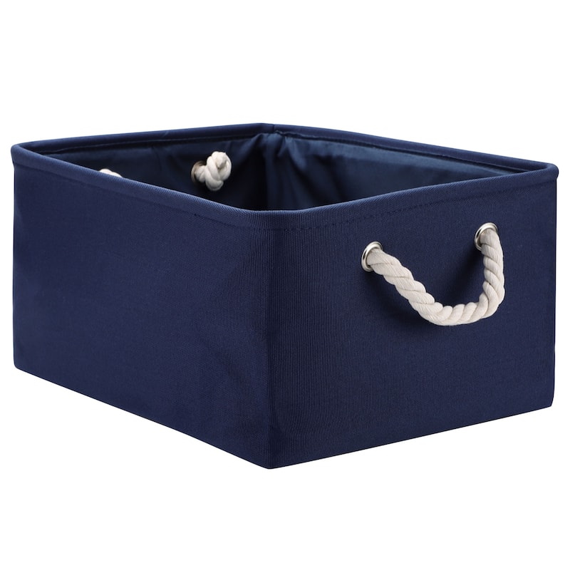 Foldable Storage Basket, Fabric Collapsible Clothes Box with Handles