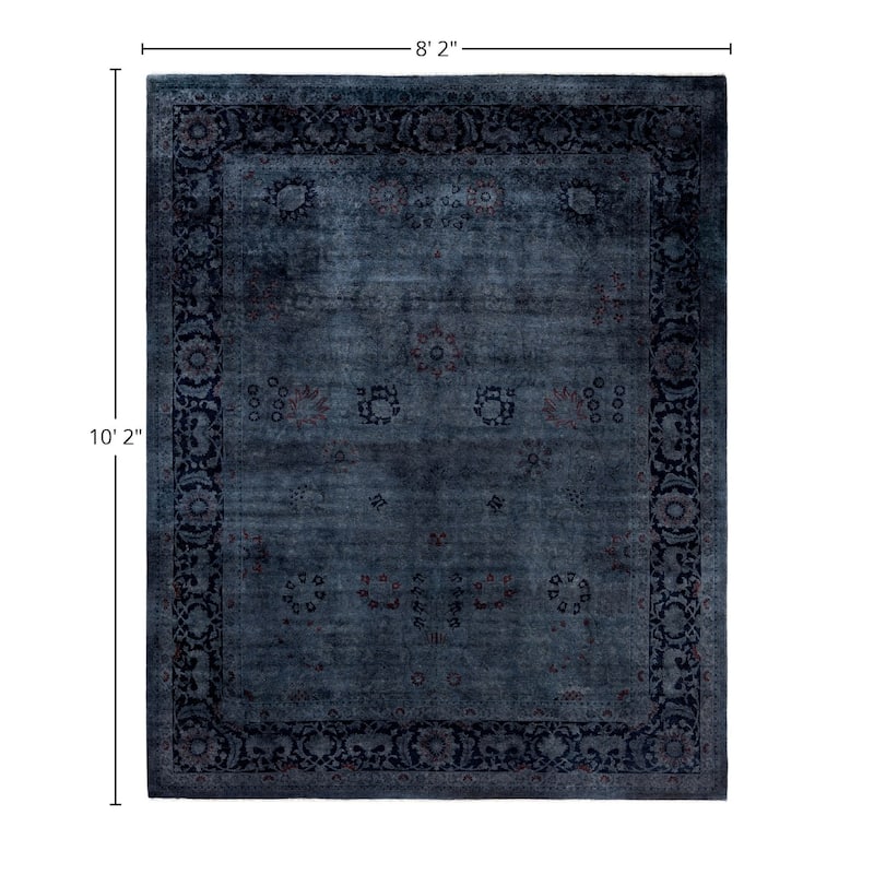 Overdyed One-of-a-Kind Hand-Knotted Area Rug - Black - 8' 2" x 10' 2"