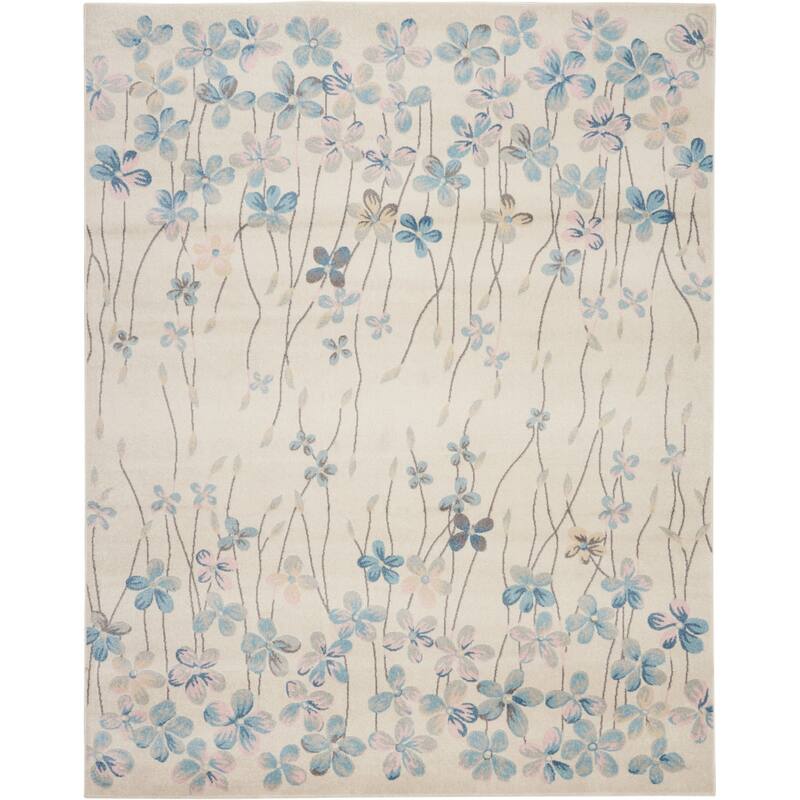 HomeRootsFloral Medallion Contemporary Rectangle Area Rug - 120' X '96' X '0.5