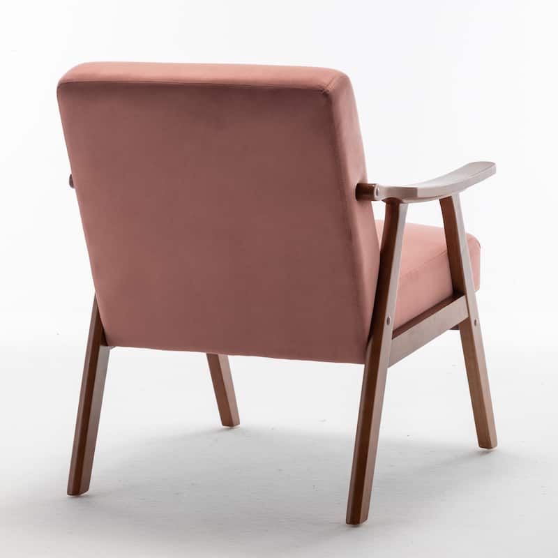 Extra-Thick Backrest Accent Chair with Solid Wood Frame