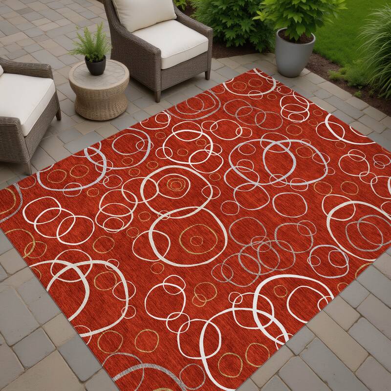 Machine Washable Indoor/ Outdoor Contemporary Nexus Chantille Rug
