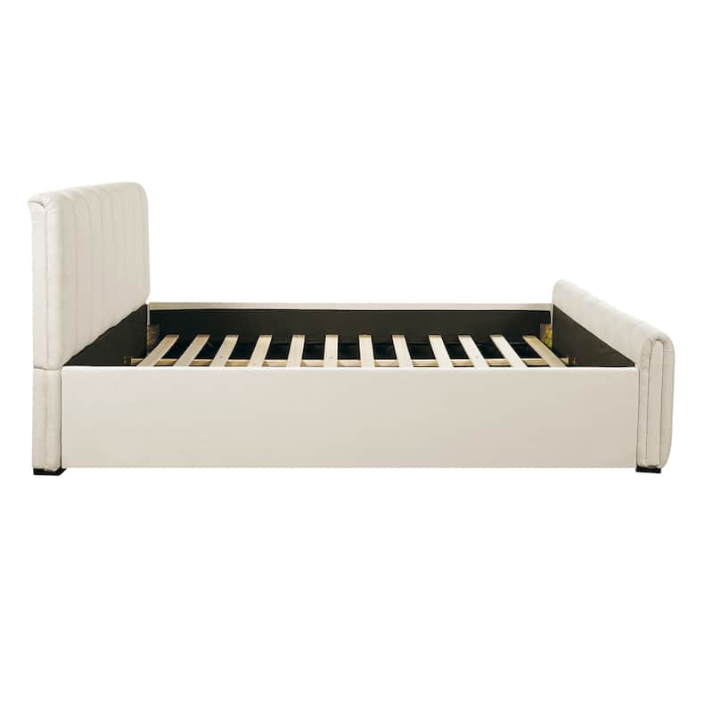 Christopher Knight Home - Elowen Modern Upholstered Bed Frame with Thick Padded Headboard