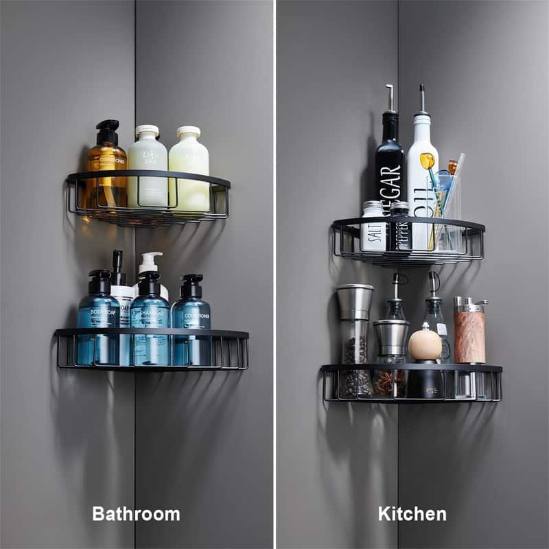 Corner Shower Caddy Shelf Organizer - 9.05"D x 12"W x 3.14"H