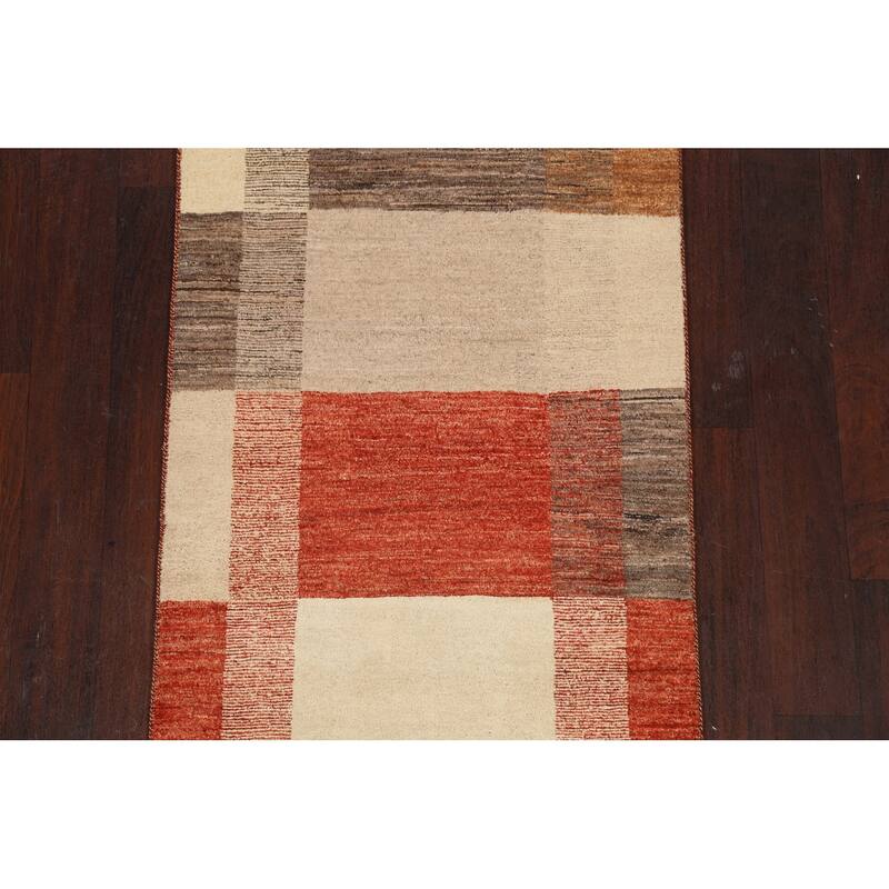 Modern Gabbeh Kashkoli Oriental Area Rug Wool Handmade Foyer Carpet - 2'7" x 3'8"