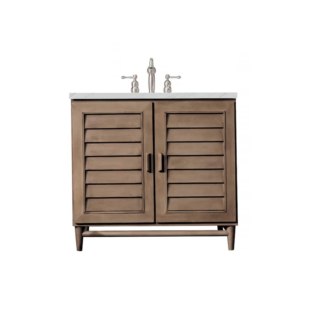 James Martin Vanities Portland 36" Single Vanity, Whitewashed Walnut - 36 x 23.5 x 34.3