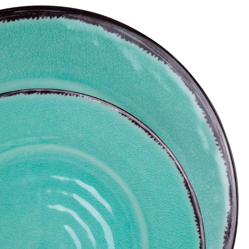 Periwinkle Hall 12 Piece Chip-Resistant Melamine Dinnerware Set in Turquoise