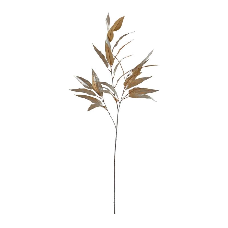 Gold Long Blade Eucalyptus Leaf Spray (Set of 6) - N/A