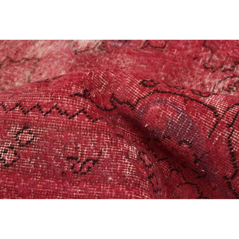 ECARPETGALLERY Hand-knotted Color Transition Dark Magenta Wool Rug - 5'8 x 9'0