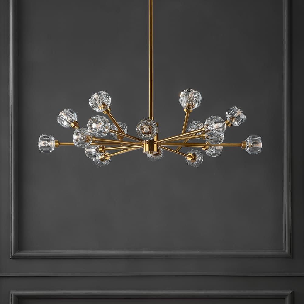 SAFAVIEH Couture Ermina Crystal Sputnik Chandelier. - 35 In W x 21 In D x 21 / 51 In H