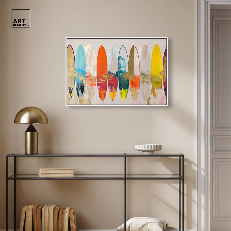 Surfboard Horizons II Canvas by Art Remedy