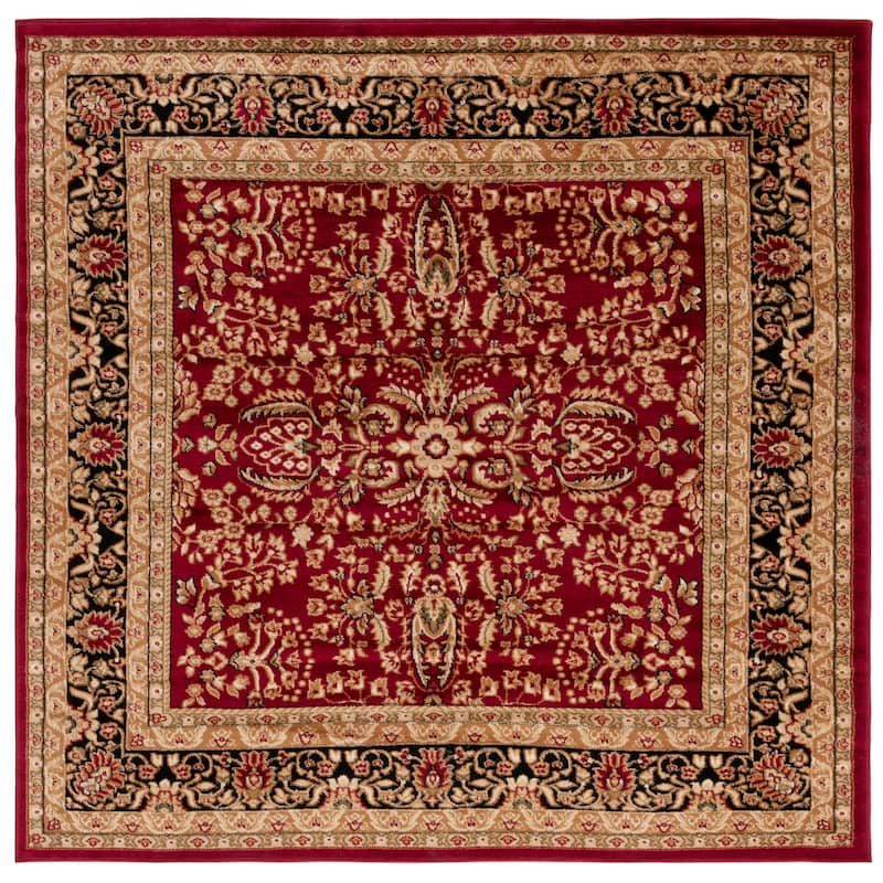 SAFAVIEH Lyndhurst Joretta Traditional Bordered Oriental Area Rug - 8' Square - Red/Black