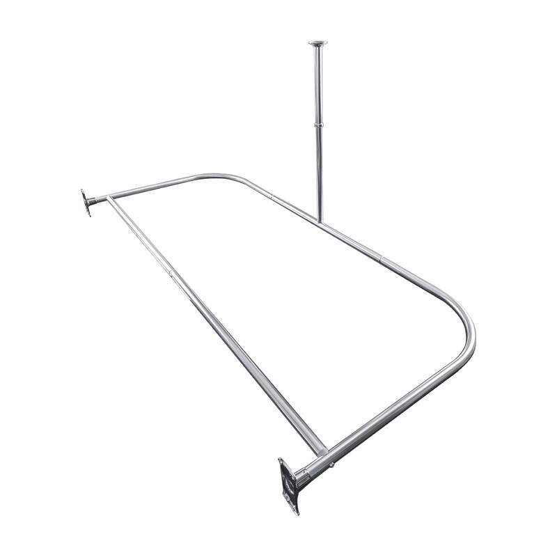 Utopia Alley Rustproof Aluminum D-shape Shower Curtain Rods 60 Inch Large Size by 25 Inch, with White Shower curtain 180x70 inch