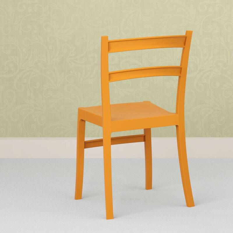 33.5" Orange Solid Patio Dining Armless Chair