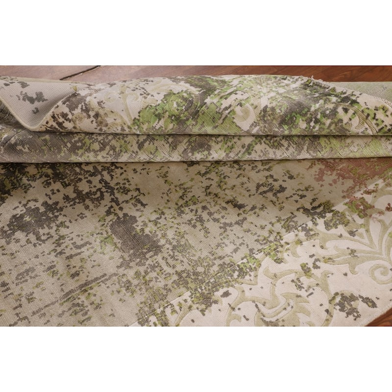 Contemporary / Abstract Area Rug Hand-Knotted Oriental Wool Carpet - 5'7" X 7'11"