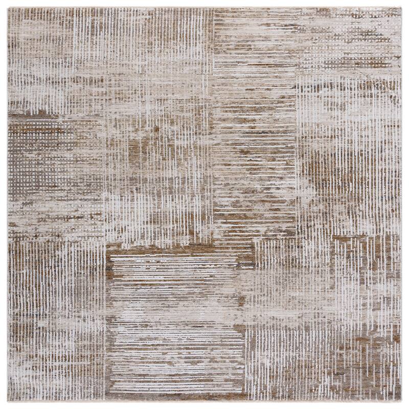 SAFAVIEH Finley Gilly Modern Contemporary Rug - 6'7" Square - Ivory/Beige