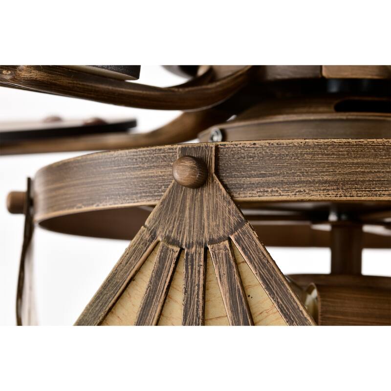 Parchman 52 Inch Mid-Century Modern Ceiling Fan with Remote - N/A
