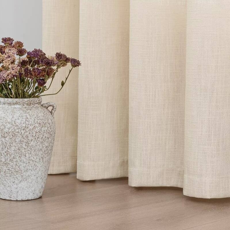 Linen Texture Light Filtering Grommet Panel Pair