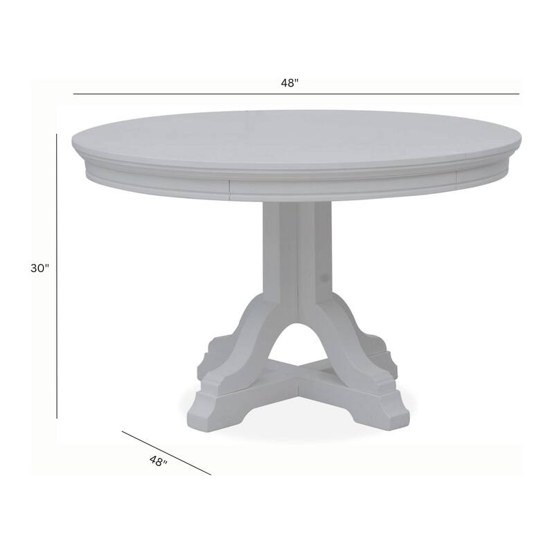 Magnussen Home Charleston Harbor Gray Extendable 48" Round Dining Table - 48''W x 48''D x 30''H