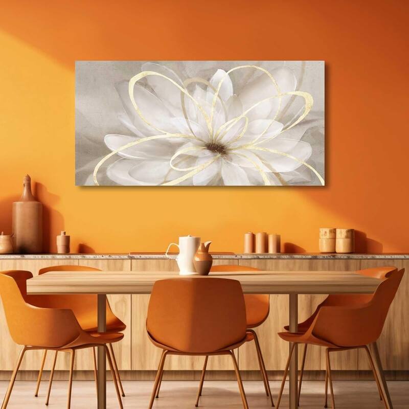 White Floral Wall Art Maximalist Decor