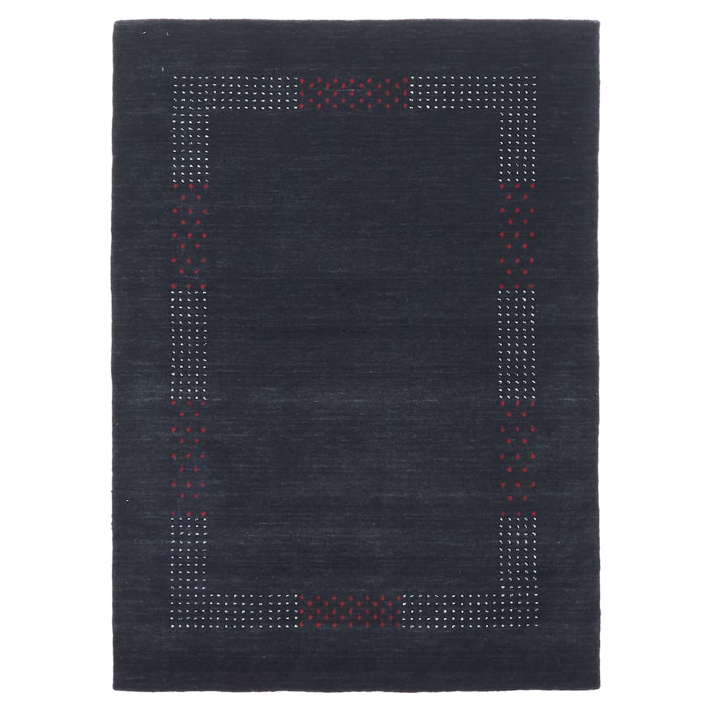 ECARPETGALLERY Hand Loomed Kashkuli Gabbeh Charcoal Wool Rug - 4'0 x 5'7