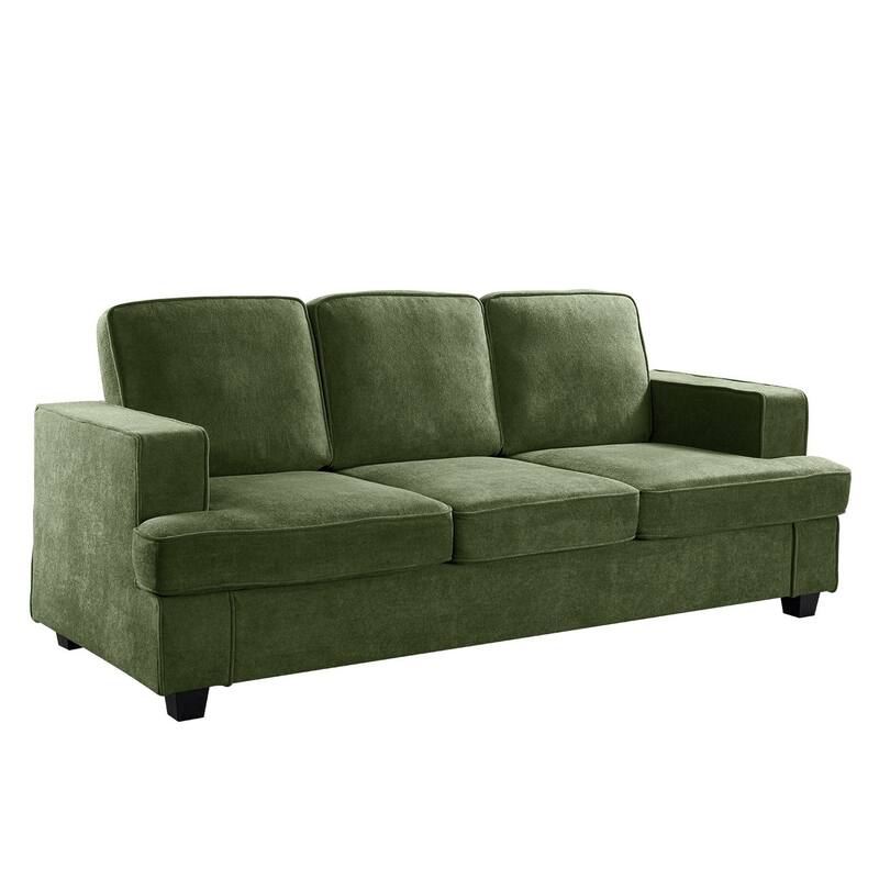Green Velvet 3 Seater Sofa, 84x36x35 inches, Comfortable and Versatile