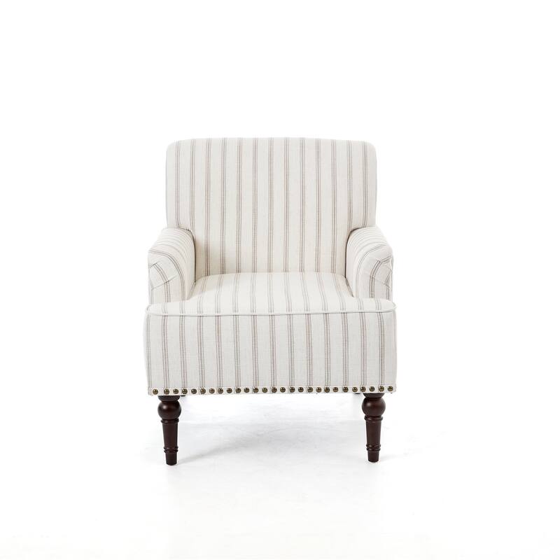 2 Set Upholstered Accent Chairs Nailhead Trim Armchairs