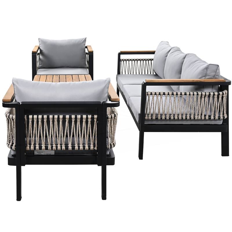 4 Pieces Outdoor Sectional Sofa Set