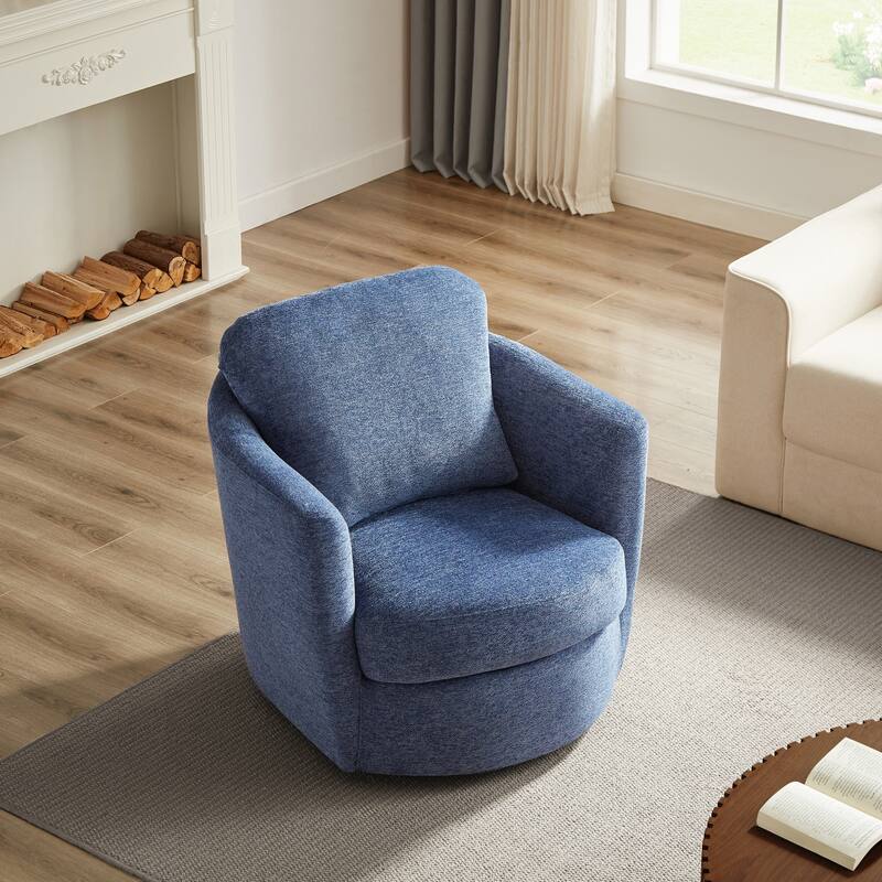 Art Leon Modern Comfortable Corduroy Fabric Swivel Barrel Accent Chair