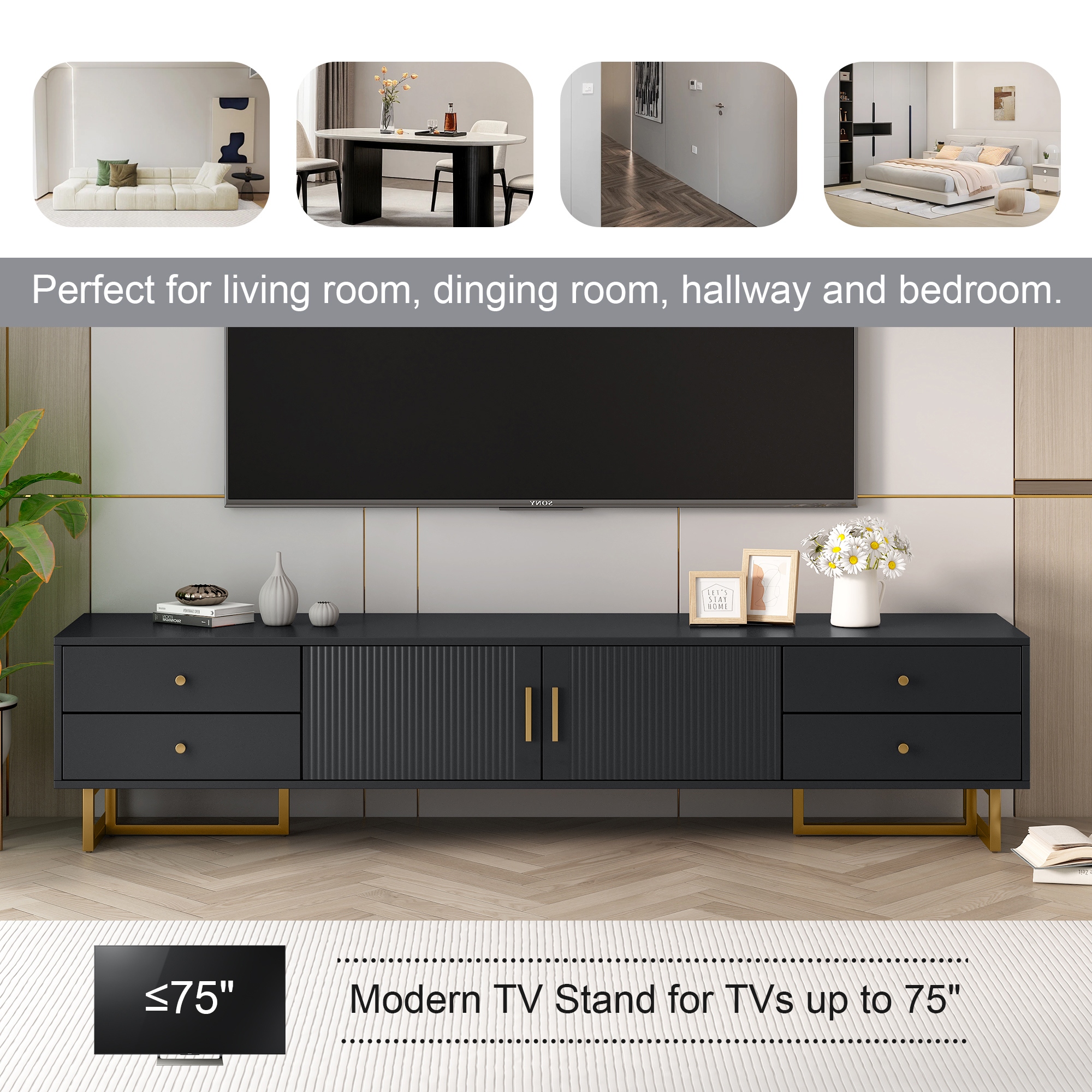 Black tv stand for bedroom sales