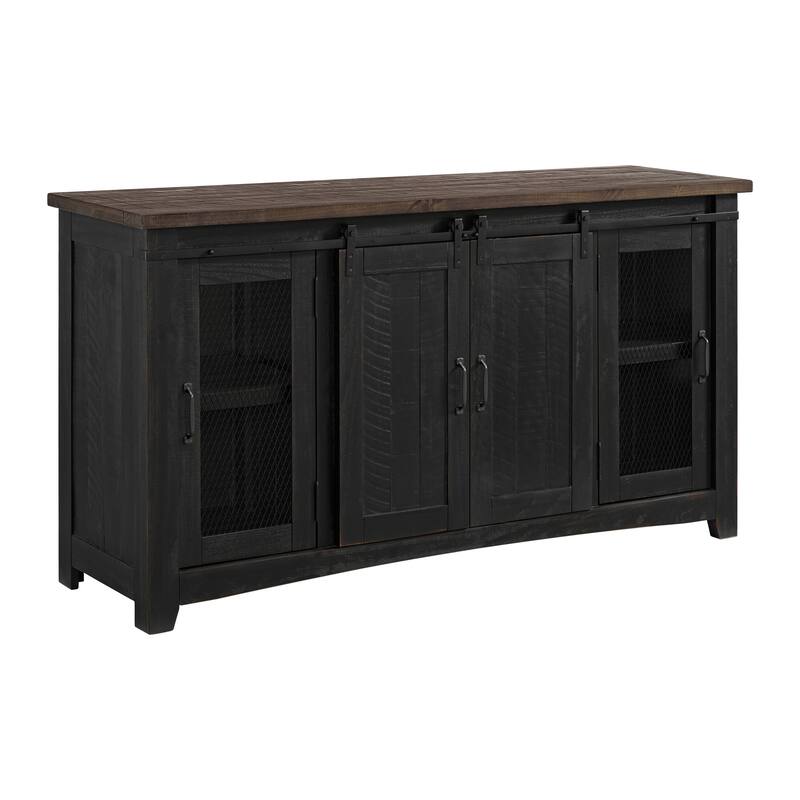 Rustic Farmhouse 65-Inch Wide Solid Wood TV Stand