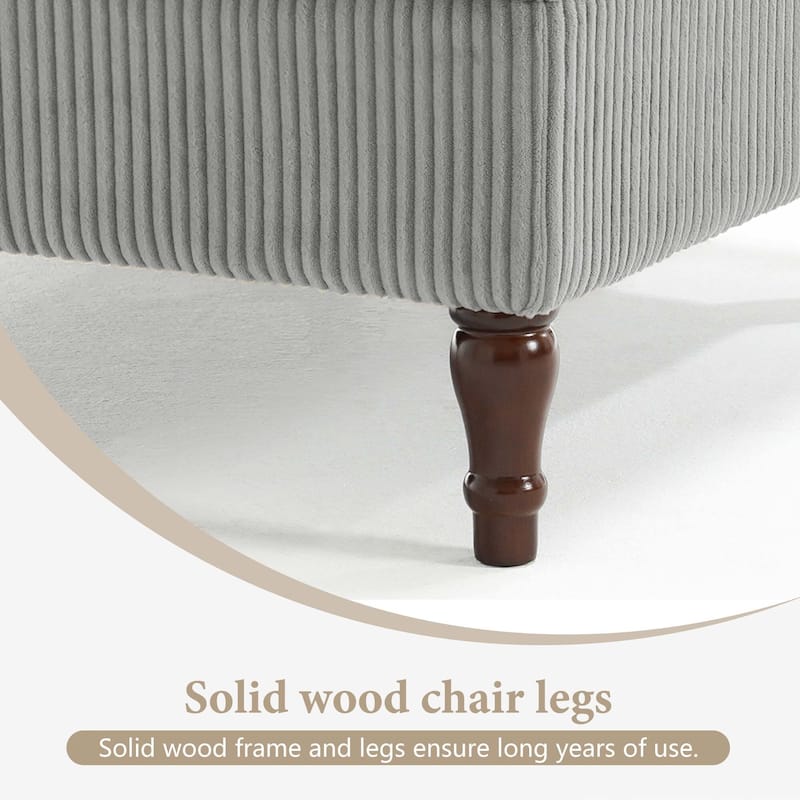 Modular Corduroy Corner Sectional Sofa Couch Set with Tufted Cushion