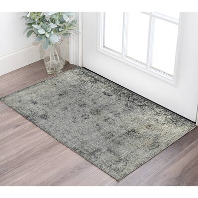 HomeRoots Floral Medallion Transitional Rectangle Area Rug