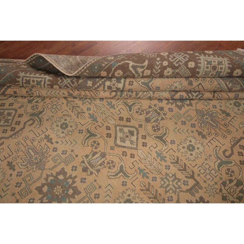 All-Over Tabriz Persian Vintage Area Rug Hand-Knotted Wool Carpet - 9'10" x 12'7"