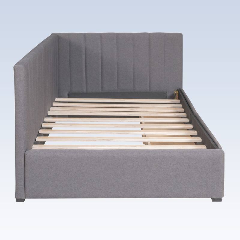 Modern Twin Size Upholstered Daybed with 2 Storage Drawers