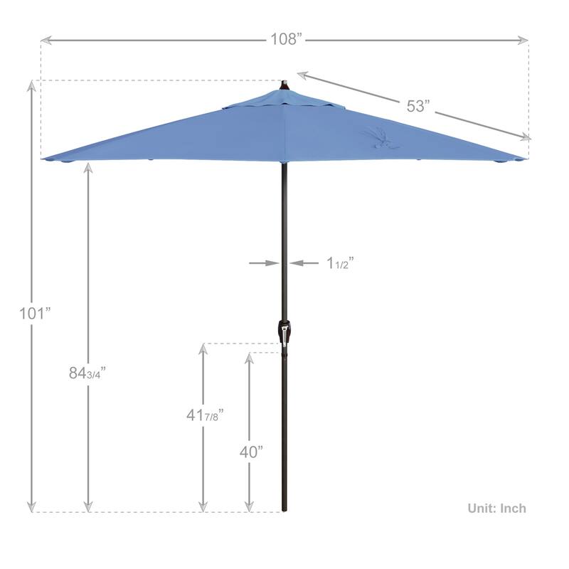 North Bend 9-foot Crank Open Auto-tilt Bronze Finish Patio Umbrella by Havenside Home (Base not included)