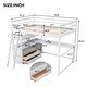 preview thumbnail 34 of 43, Loft Bed with L-Shaped Desk, Shelves & 2 Built-in Drawers White - Full