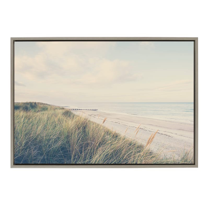 Kate and Laurel Sylvie The Perfect Day Framed Canvas by Laura Evans - 23x33 - Plastic - Grey