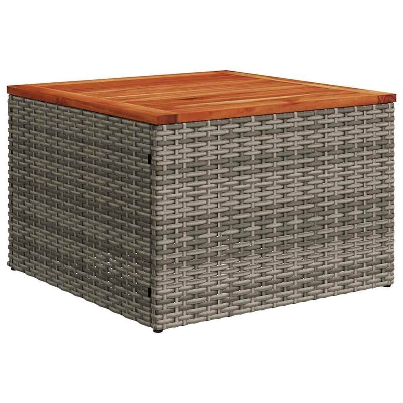 vidaXL 10 Piece Patio Sofa Set with Cushions Grey Poly Rattan (US only) - 113.8x33.5x70.5