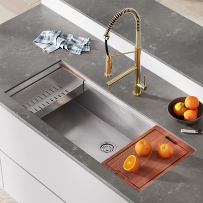 Rivage 45 x 19 Single Basin Undermount Kitchen Workstation Sink - 45 x 19