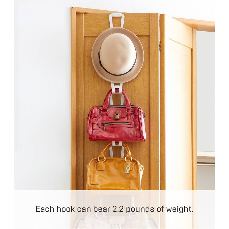 Yamazaki Home Cascading Storage Hooks, Steel, Holds 2.2 lbs - L 3.15 x W 2.95 x H 30.31 inches