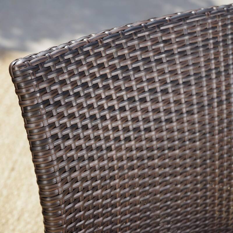 Roomfitters Outdoor Rattan Dining Chair Set of 4, Stackable Armless Patio Chairs, Weather-Resistant Design