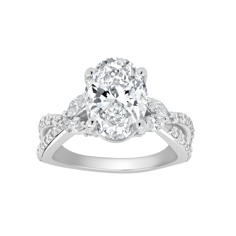 Auriya 14k Gold 6 1/2ctw Oval Lab grown Nature's Inspired Diamond Engagement Ring (E-F VS) - White - 9