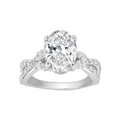 Auriya 14k Gold 6 1/2ctw Oval Lab grown Nature's Inspired Diamond Engagement Ring (E-F VS)