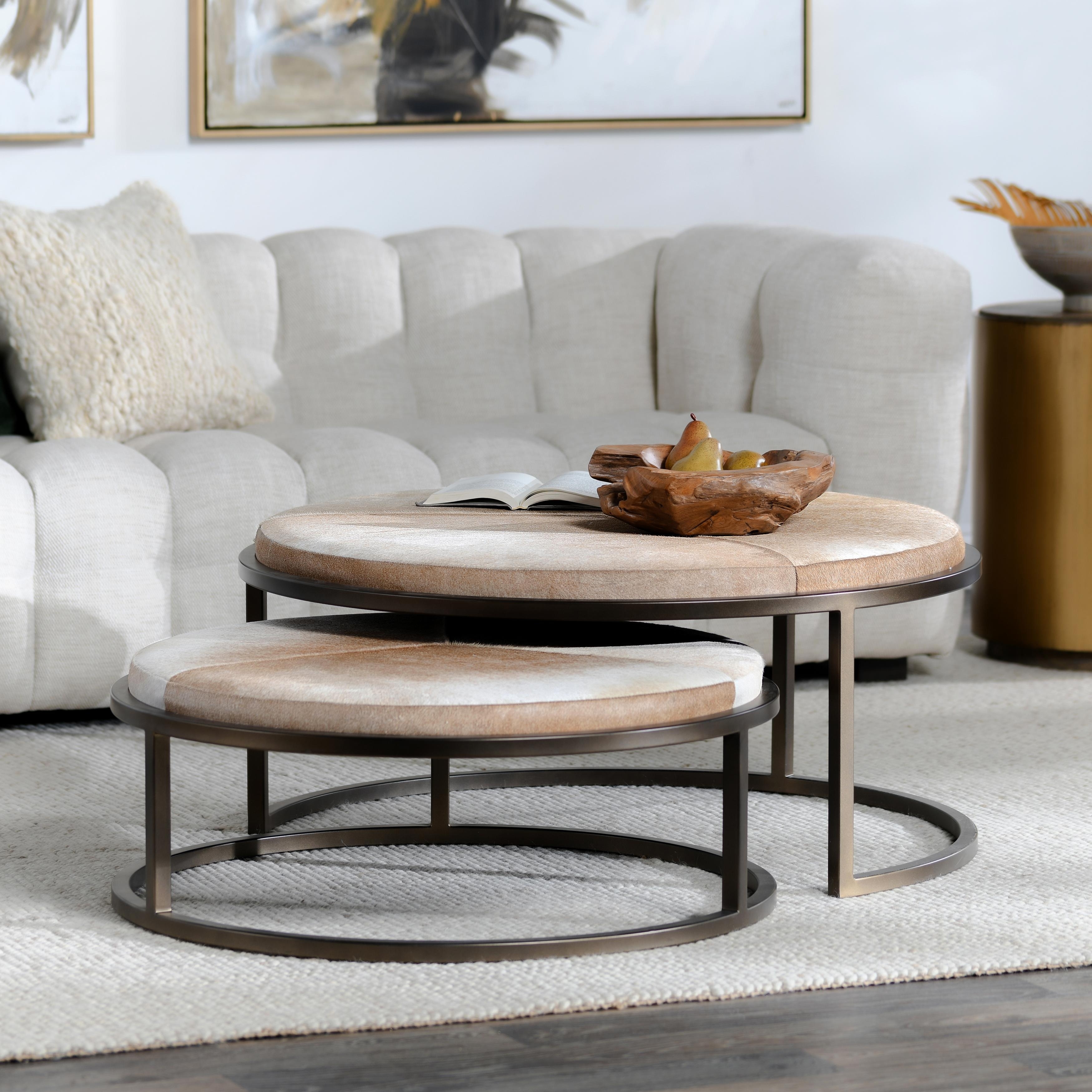 Classic Home Hayword Hide Set of 2 Nesting Coffee Tables