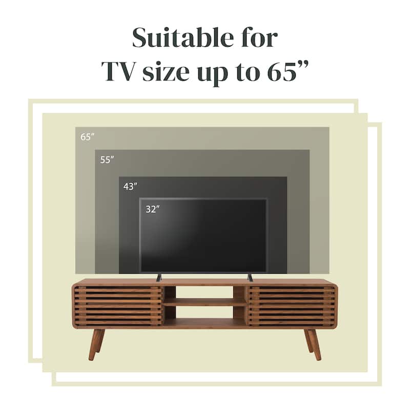 NPD Furniture Wilson 58 Inch Slat Low TV Stand